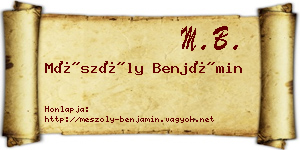 Mészöly Benjámin névjegykártya
