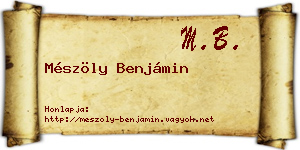 Mészöly Benjámin névjegykártya